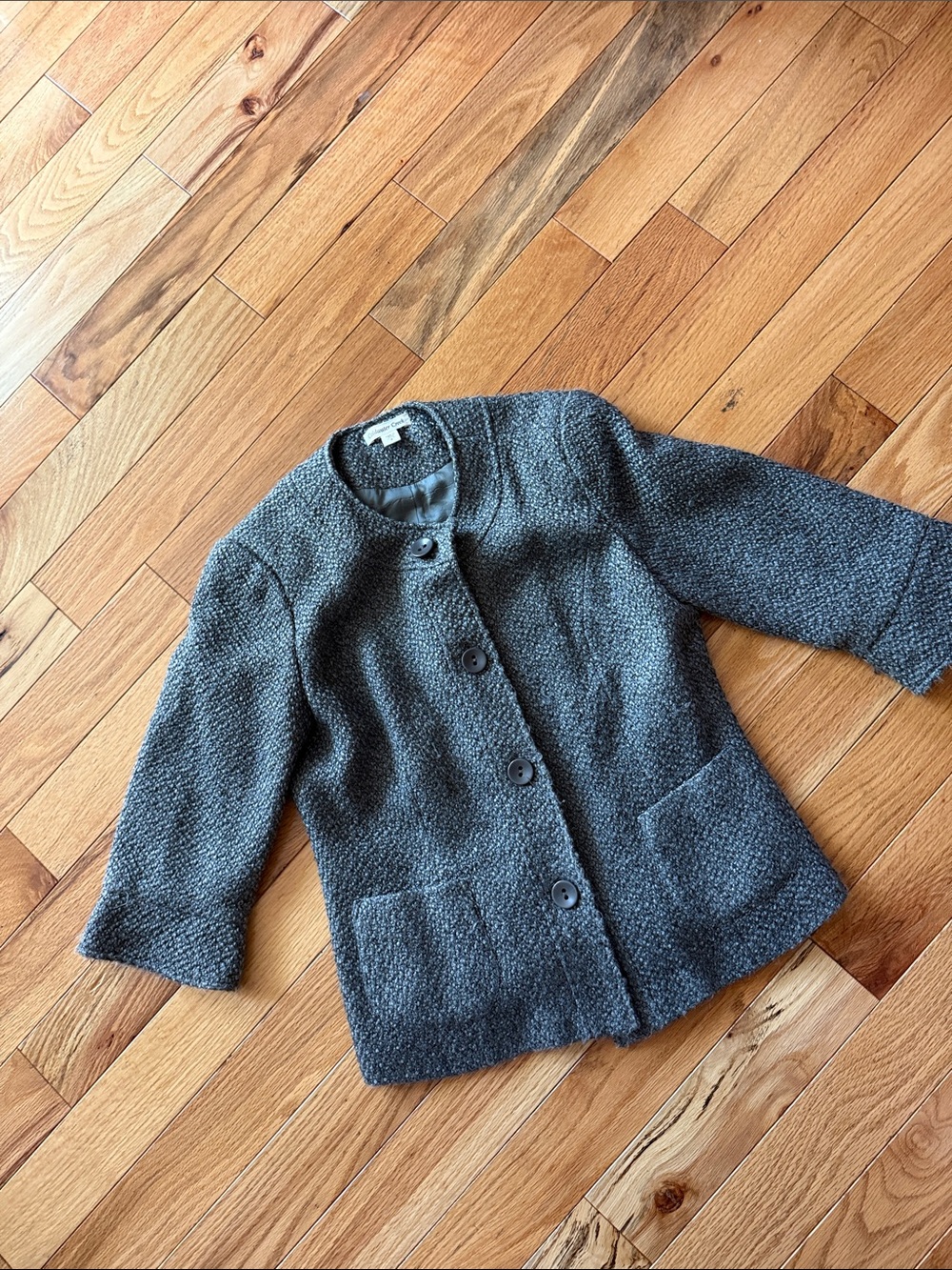 Coldwater Creek Women's Charcoal Textured Button Jacket